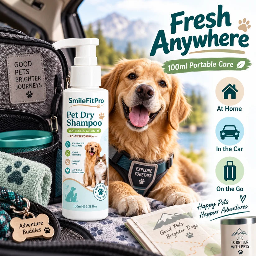 SmileFitPro® Rinse-Free Pet Shampoo Mousse – Waterless Clean, Deodorize & Freshen Dogs & Cats