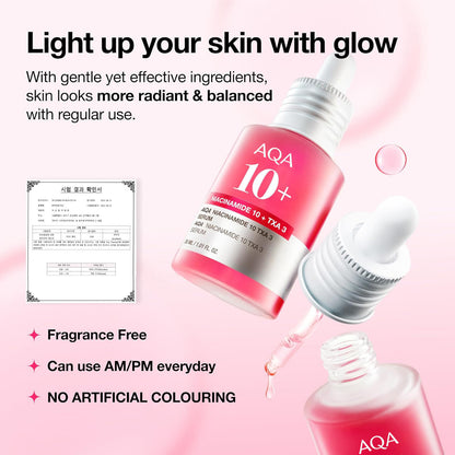 AQA Niacinamide 10 + TXA 4 Serum, All-in-One Daily Facial Serum for Glass Skin, Korean Skincare