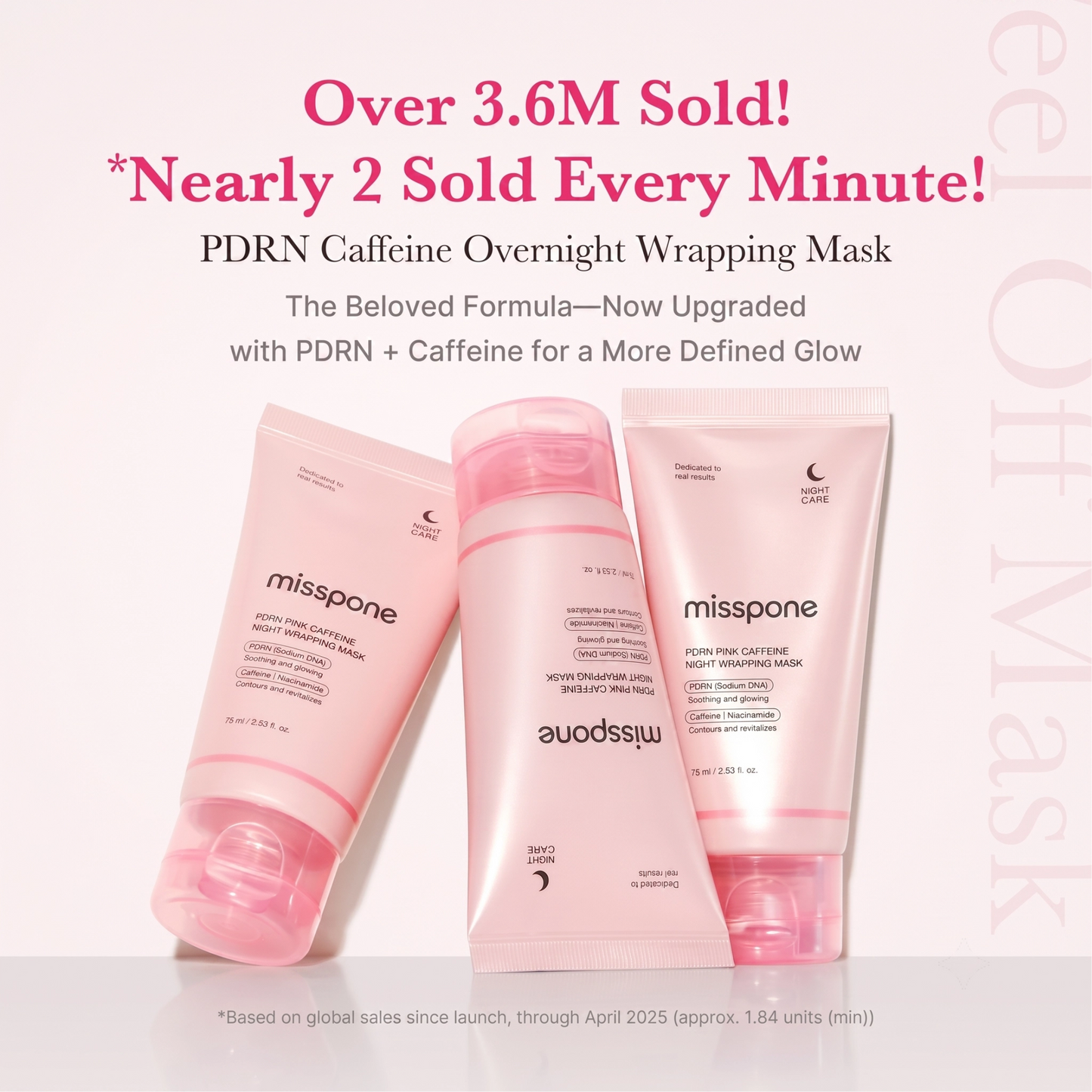 🔥BUY 1 GET 1 FREE🔥 PDRN Pink Caffeine Overnight Peel-Off Glow Face Mask✨★☆★