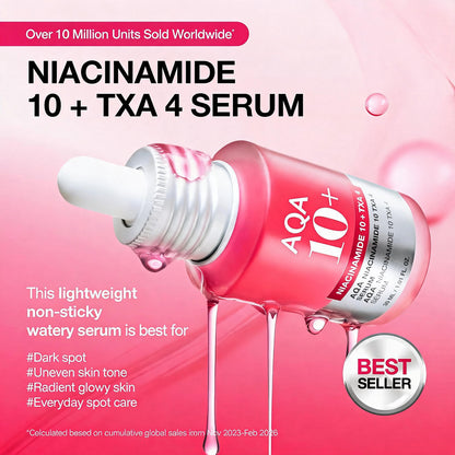 AQA Niacinamide 10 + TXA 4 Serum, All-in-One Daily Facial Serum for Glass Skin, Korean Skincare