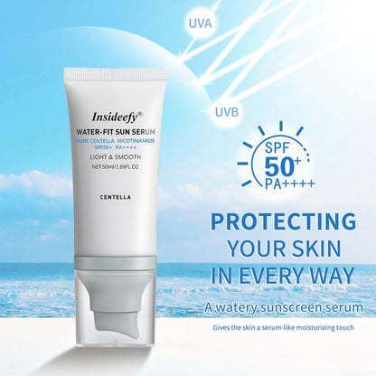 Insideefy Water-Fit Sun Serum SPF50+ — Lightweight Daily Sunscreen for Hydrated, Comfortable Skin