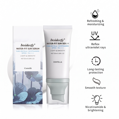 Insideefy Water-Fit Sun Serum SPF50+ — Lightweight Daily Sunscreen for Hydrated, Comfortable Skin