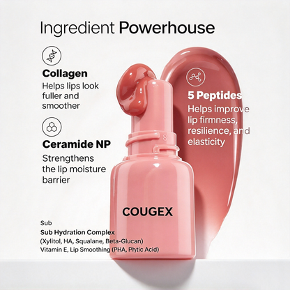 Cougex® 5-Peptide Collagen Lip Treatment – Plump, Smooth & Hydrate for Juicy Glossy Lips