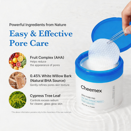 Cheemex® AHA + BHA Pore Refining Pads – Clear Pores, Smooth Texture & Control Excess Oil