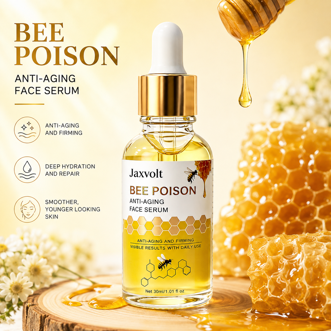 Jaxvolt Bee Poison Anti-Aging Serum – Deep Hydration & Smoother-Looking Skin
