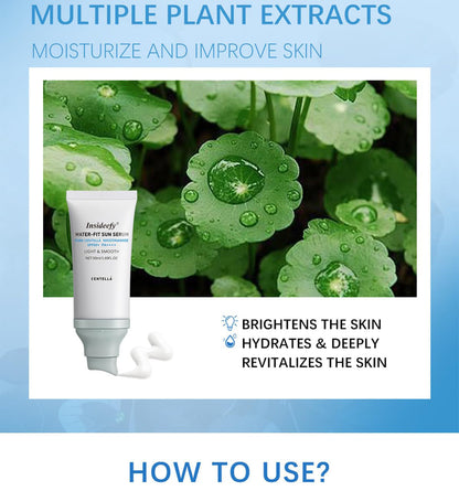 Insideefy Water-Fit Sun Serum SPF50+ — Lightweight Daily Sunscreen for Hydrated, Comfortable Skin