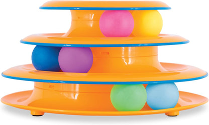 Tower of Tracks Interactive Cat Toy, 6 Spinning Balls, 10" x 5.3"