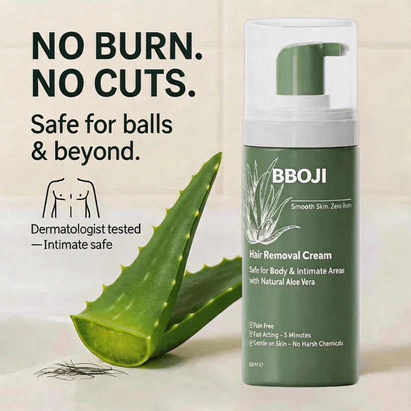 BBOJI® 5-Minute Men’s Hair Removal Cream – Razor-Free Smooth Skin for Body & Intimate Areas