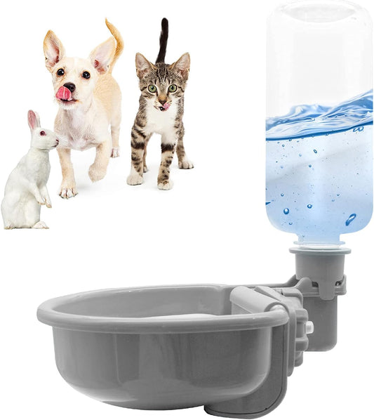 Gravity Pet Water Bowl, 16oz Anti-Splash Crate Dispenser