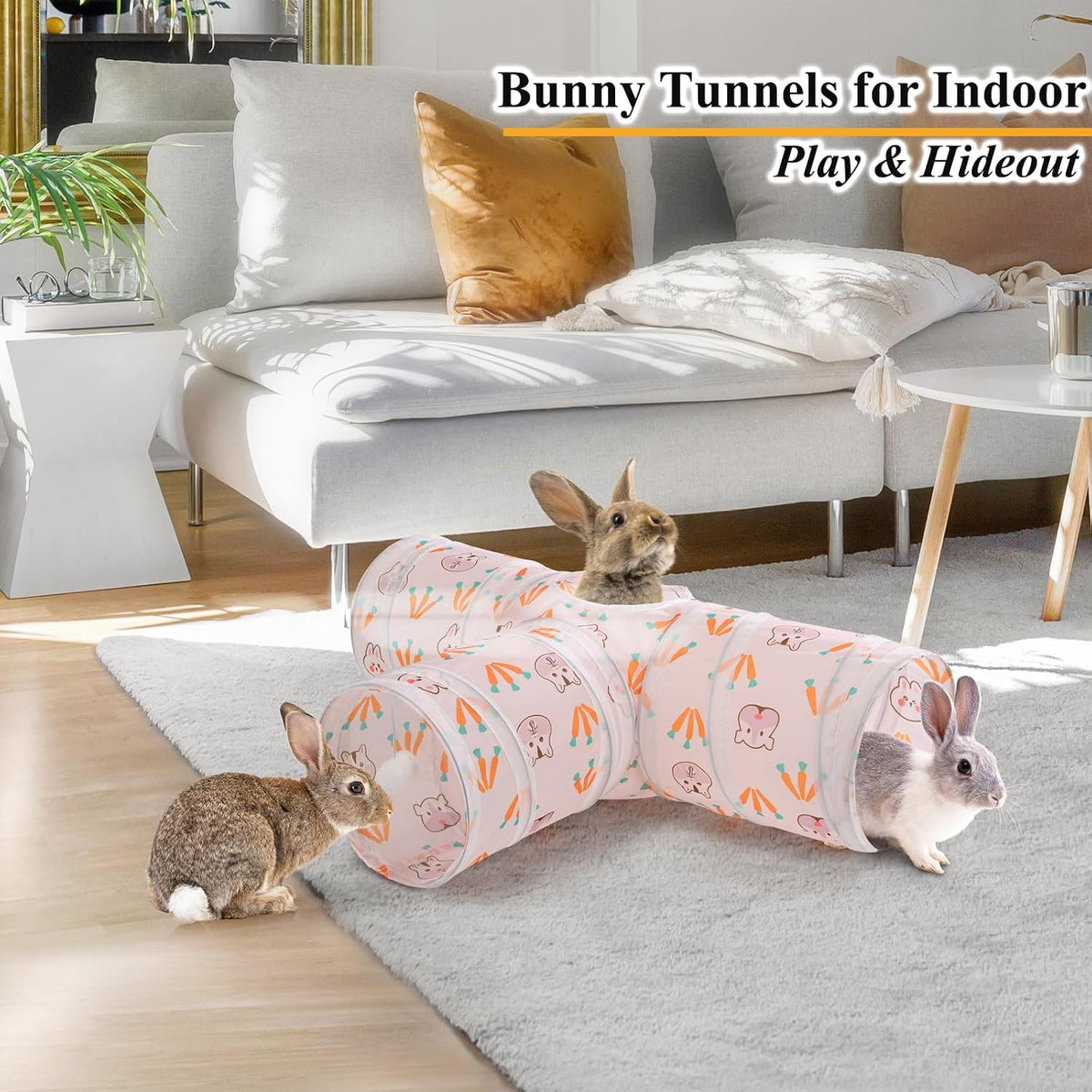 Rabbit Toys, Bunny Tunnels & Tubes, Collapsible 3 Way Rabbit