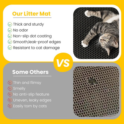 Cat Litter Mat Compact Size 23.6"x14.6" for Small Spaces