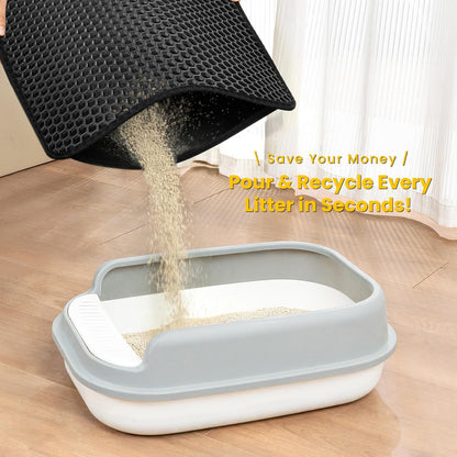 Cat Litter Mat Compact Size 23.6"x14.6" for Small Spaces