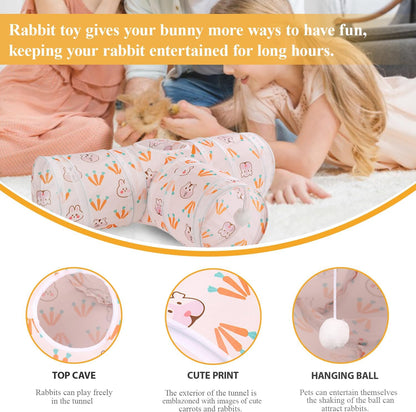 Rabbit Toys, Bunny Tunnels & Tubes, Collapsible 3 Way Rabbit