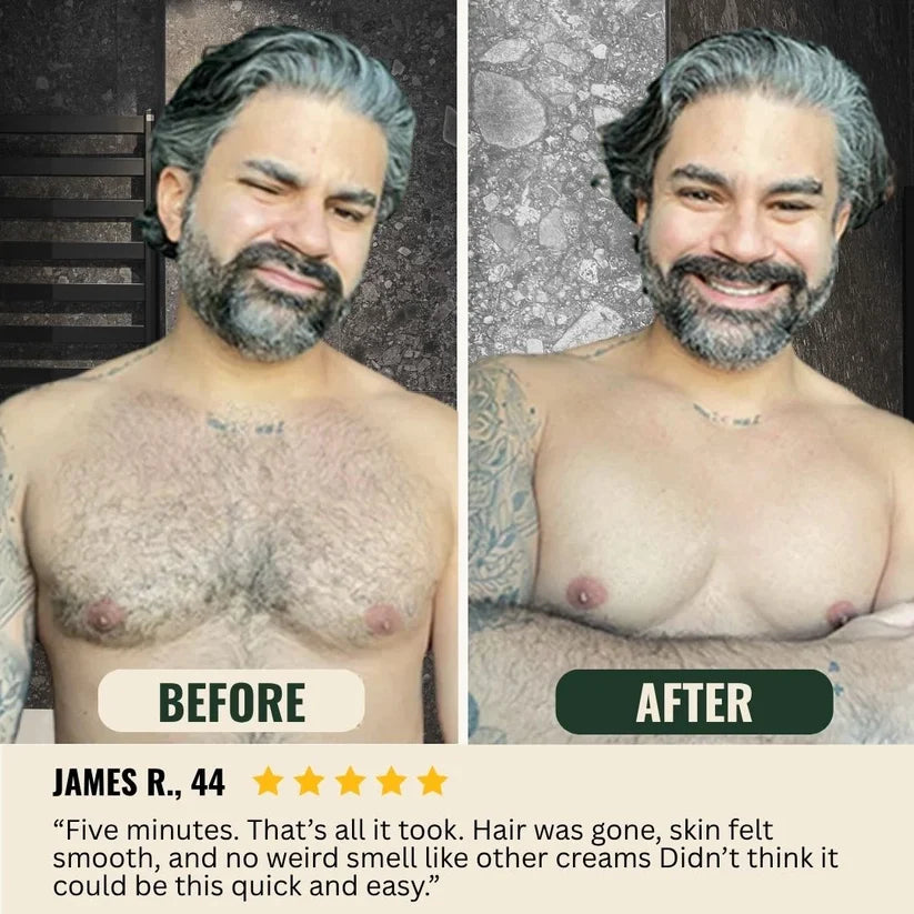 BBOJI® 5-Minute Men’s Hair Removal Cream – Razor-Free Smooth Skin for Body & Intimate Areas