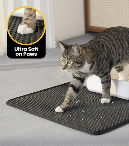 Cat Litter Mat Compact Size 23.6"x14.6" for Small Spaces