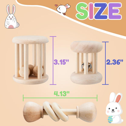 Wooden Bunny Toys,Safe Rabbit Toys for Guinea Pigs,Small Animals