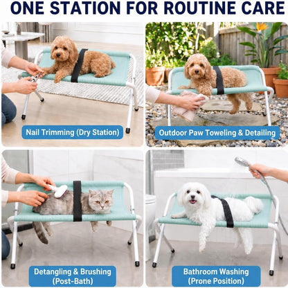 Dog Grooming Hammock with Stand, Pet Sling for Cats and Small Dogs