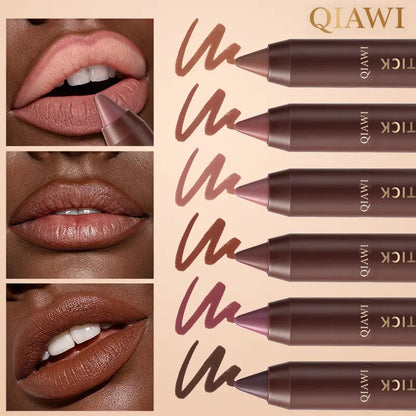 QIAWI® 6-Piece Matte Brown Lipstick Set – Waterproof, Long-Wear & Less Transfer