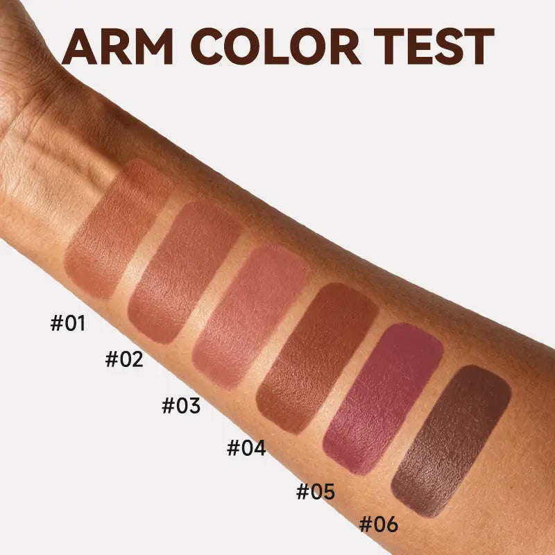 QIAWI® 6-Piece Matte Brown Lipstick Set – Waterproof, Long-Wear & Less Transfer