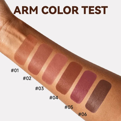 QIAWI® 6-Piece Matte Brown Lipstick Set – Waterproof, Long-Wear & Less Transfer