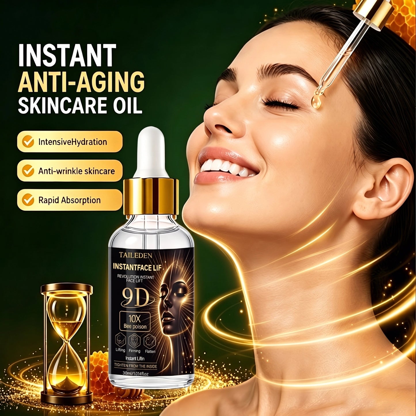 TAILeden 9D™ Bee Poison Wrinkle Eraser Serum – Smooth Fine Lines, Plump & Firm Skin